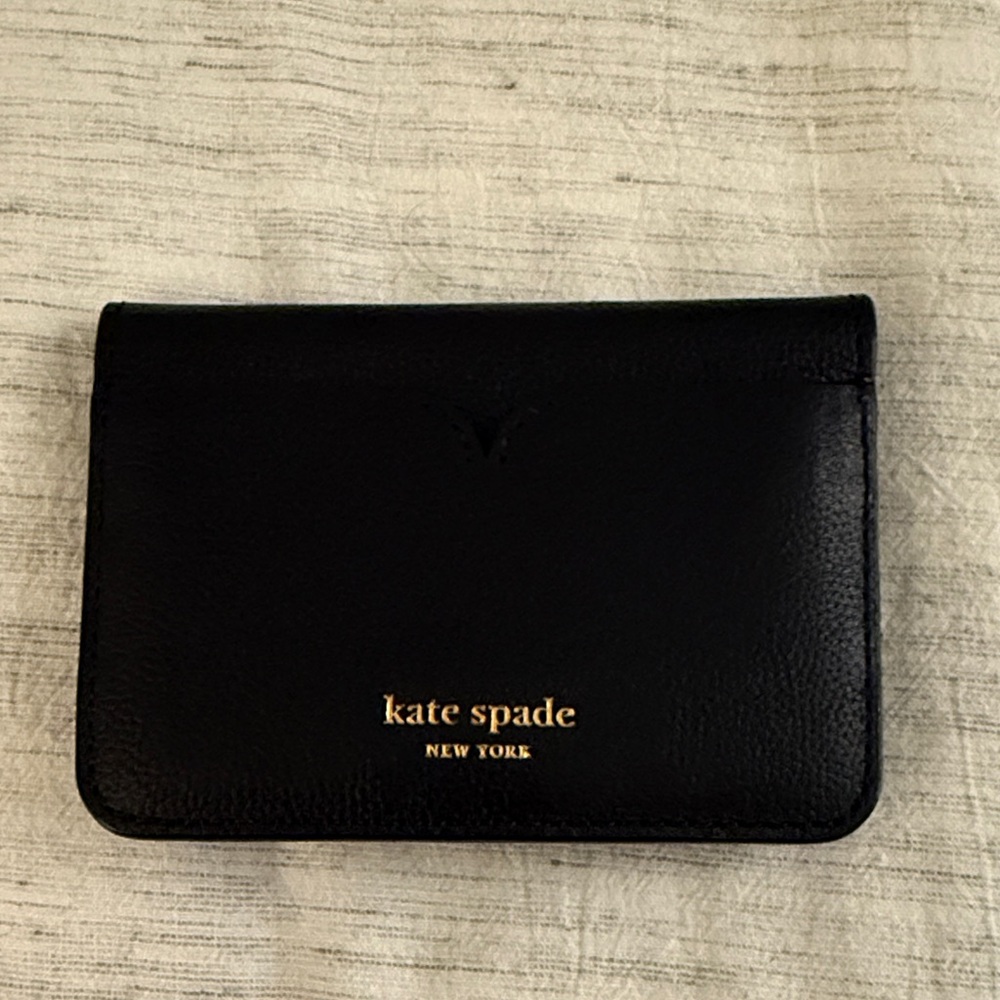 Brand New Black Card Holder with Gold Accent - Picture 3 of 3